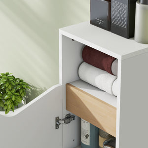 Badezimmerschrank schmal mit verstellbaren Ablagen weiss