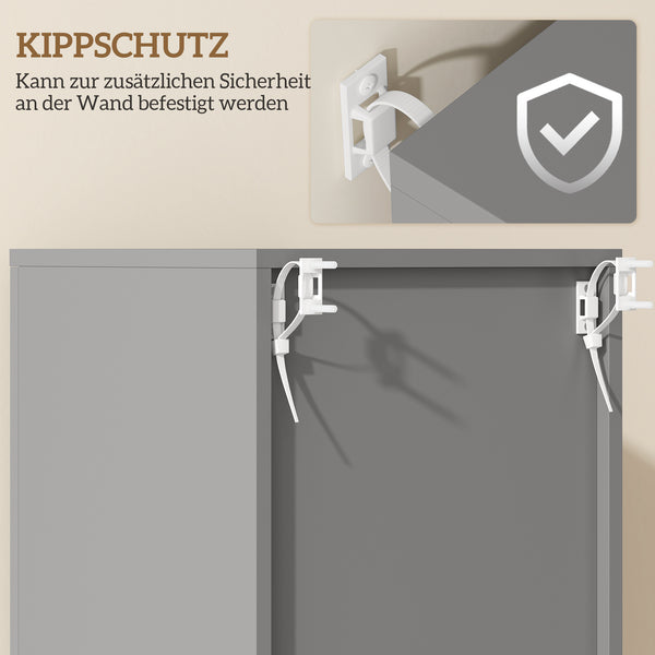 Badezimmerschrank mit Regalen und Schublade für Bad grau