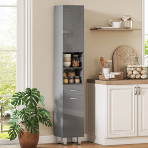 Badezimmerschrank mit Regalen und Schublade für Bad grau