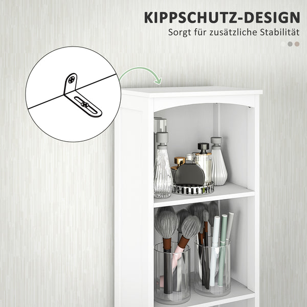 Badezimmerschrank mit Regalen und Schublade MDF weiss