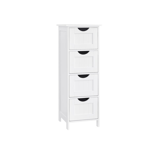 Meuble de salle de bain à 4 tiroirs, blanc