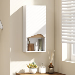Badezimmerschrank Hängeschrank mit Soft-Close und offenem Fach weiss