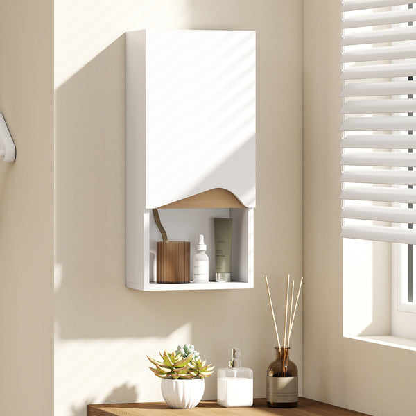Badezimmerschrank Hängeschrank mit Soft-Close und offenem Fach weiss