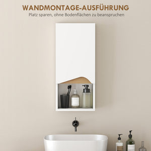 Badezimmerschrank Hängeschrank mit Soft-Close und offenem Fach weiss
