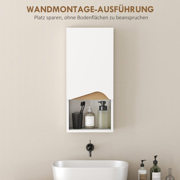 Badezimmerschrank Hängeschrank mit Soft-Close und offenem Fach weiss