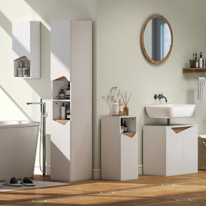 Badezimmerschrank Hängeschrank mit Soft-Close und offenem Fach weiss