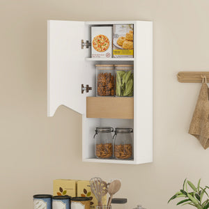 Badezimmerschrank Hängeschrank mit Soft-Close und offenem Fach weiss