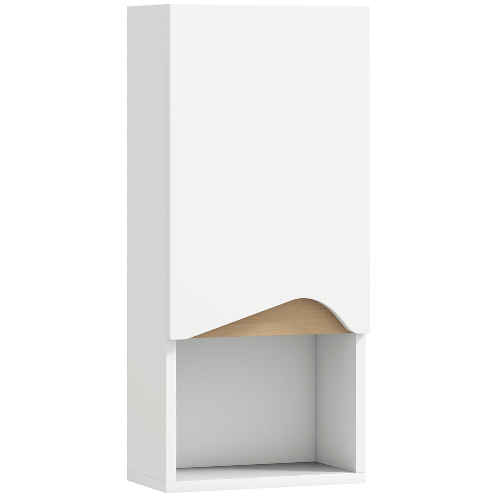 Badezimmerschrank Hängeschrank mit Soft-Close und offenem Fach weiss