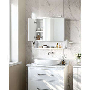Armoire de salle de bain avec miroir et éclairage LED blanc
