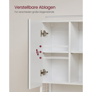 Armoire de salle de bain avec miroir et éclairage LED blanc