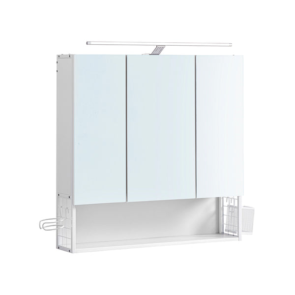 Armoire de salle de bain avec miroir et éclairage LED blanc
