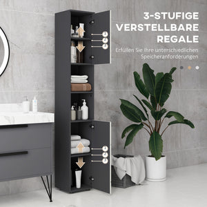 Badezimmerschrank mit verstellbaren Regalen hellgrau
