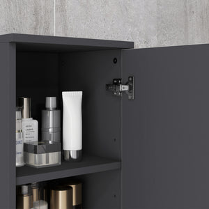 Badezimmerschrank mit verstellbaren Regalen hellgrau