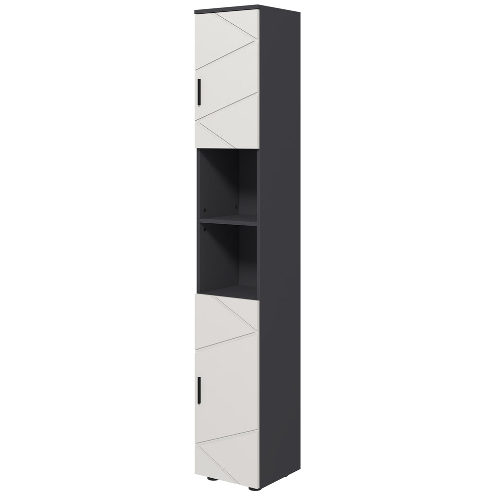 Badezimmerschrank mit verstellbaren Regalen hellgrau