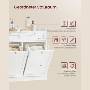 Badezimmerschrank Wäscheschrank mit 2 Wäschekörben