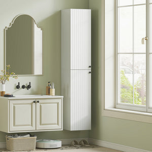 Badezimmerschrank wandmontiert mit 6 Regalen Stauraum weiss
