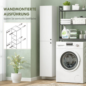Badezimmerschrank wandmontiert mit 6 Regalen Stauraum weiss