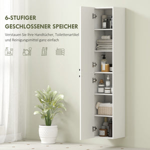 Badezimmerschrank wandmontiert mit 6 Regalen Stauraum weiss