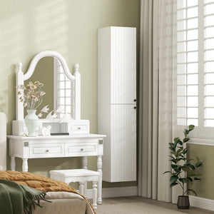 Badezimmerschrank wandmontiert mit 6 Regalen Stauraum weiss