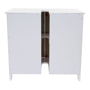 Badezimmerset Badmöbel 2 Hochschränke Waschbeckenunterschrank Bambus weiss
