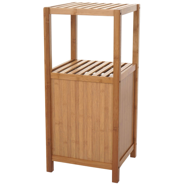 Badezimmerset Komplett Badmöbel Badschrank mit Tür Bambus
