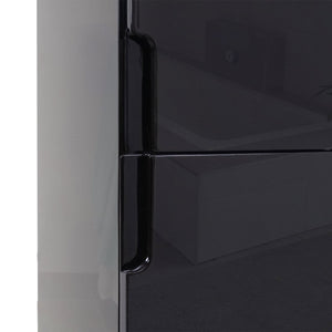 Badezimmerset Waschtisch Spiegelschrank Hängeschrank Hochglanz schwarz