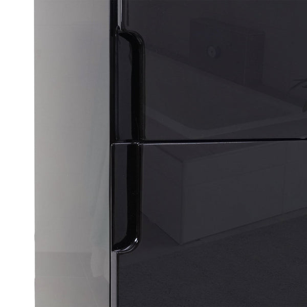 Badezimmerset Waschtisch Spiegelschrank Hängeschrank Hochglanz schwarz