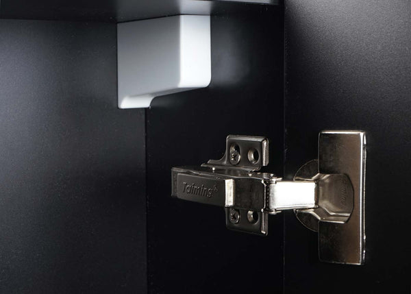 Badezimmerset Waschtisch Spiegelschrank Hängeschrank Hochglanz schwarz