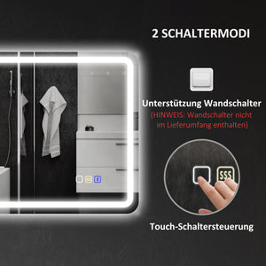 Badezimmerspiegel LED mit Anti-Beschlag und einstellbaren Lichtfarben