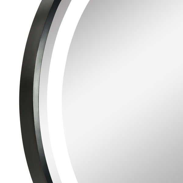 Badezimmerspiegel Rund Ø60cm LED Touch-Schalter Schwarz