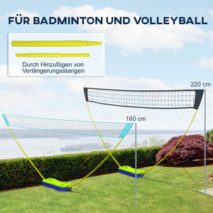 Badminton Volleyball Netz Set höhenverstellbar 4m