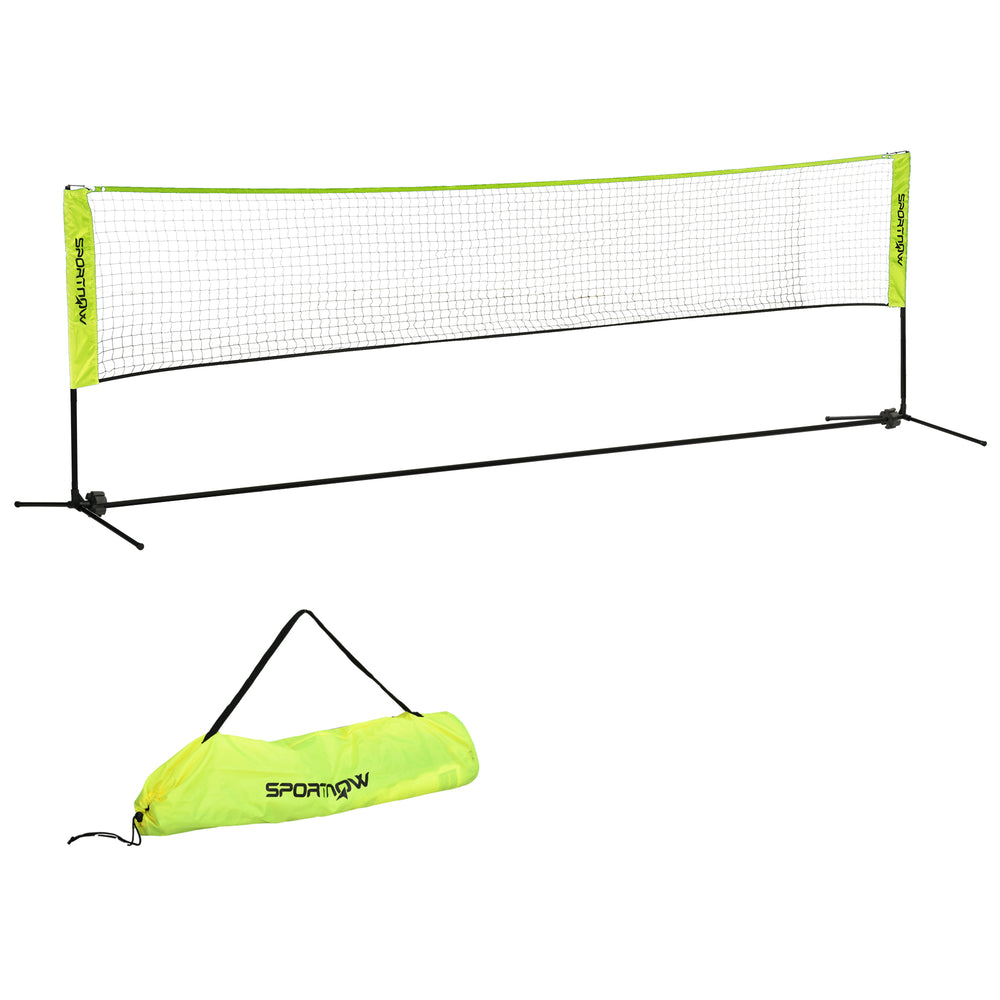 Filet de badminton pliable avec sac de transport réglable en hauteur, jaune