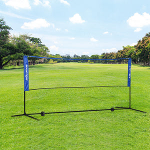 Badmintonnetz höhenverstellbar Indoor/Outdoor faltbar Blau