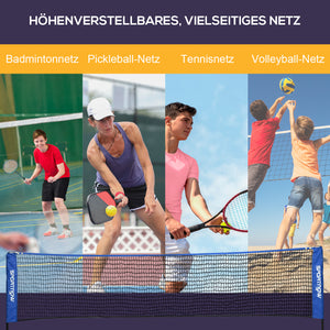 Badmintonnetz höhenverstellbar Indoor/Outdoor faltbar Blau