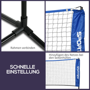 Badmintonnetz höhenverstellbar Indoor/Outdoor faltbar Blau