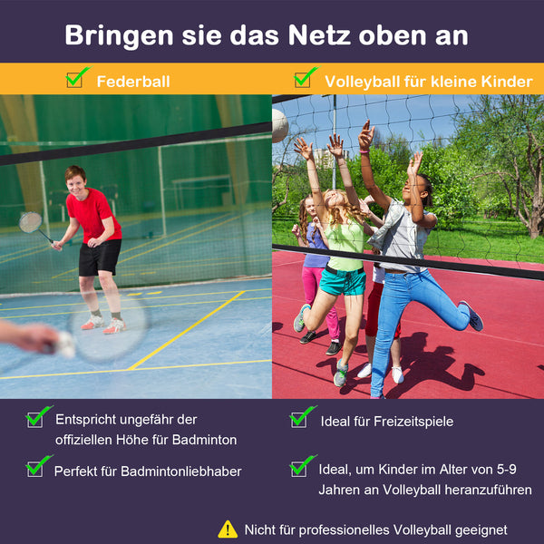Badmintonnetz tragbar 2 Höhen 400x60cm PE