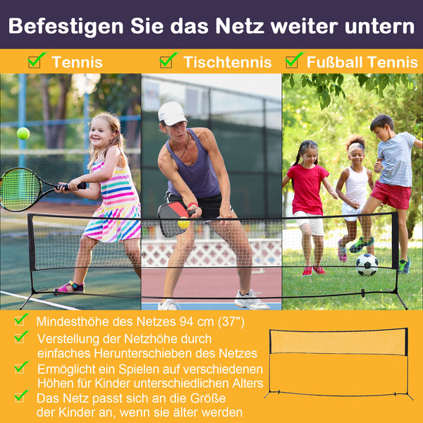 Badmintonnetz tragbar 2 Höhen 400x60cm PE