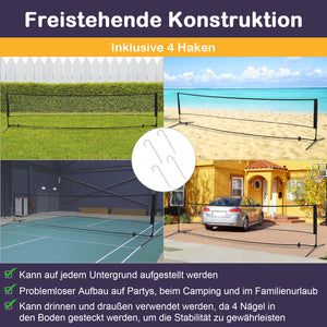 Badmintonnetz tragbar 2 Höhen 400x60cm PE
