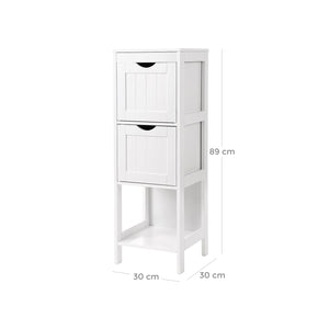 Étagère de salle de bain, commode à 2 tiroirs