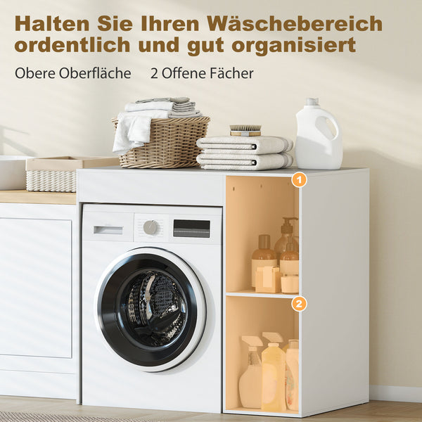 Badregal über Waschmaschine oder Toilette mit Ablagefächern weiss
