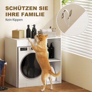 Badregal über Waschmaschine oder Toilette mit Ablagefächern weiss