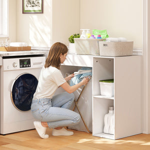 Badregal über Waschmaschine oder Toilette mit Ablagefächern weiss