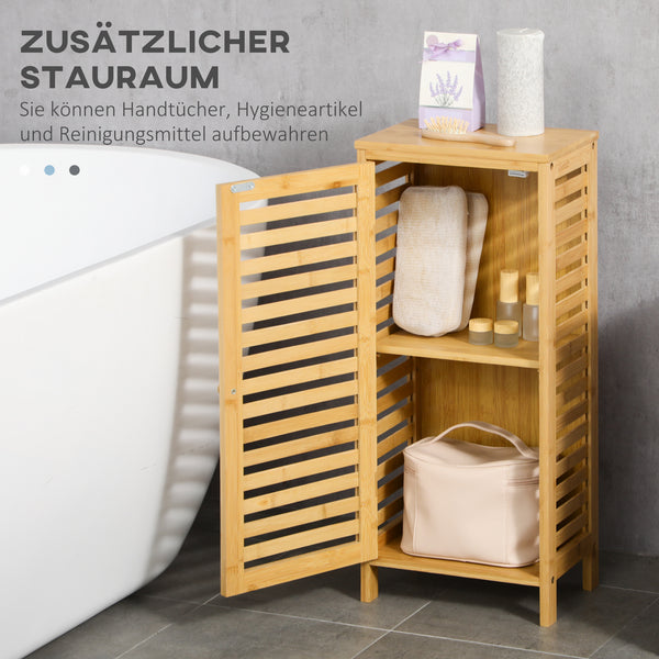 Badschrank Kompakt Lamellentür 2 Fächer Natur