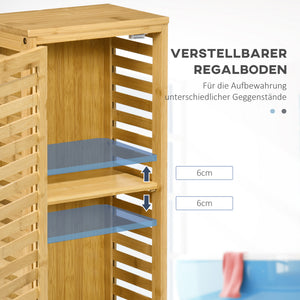 Badschrank Kompakt Lamellentür 2 Fächer Natur