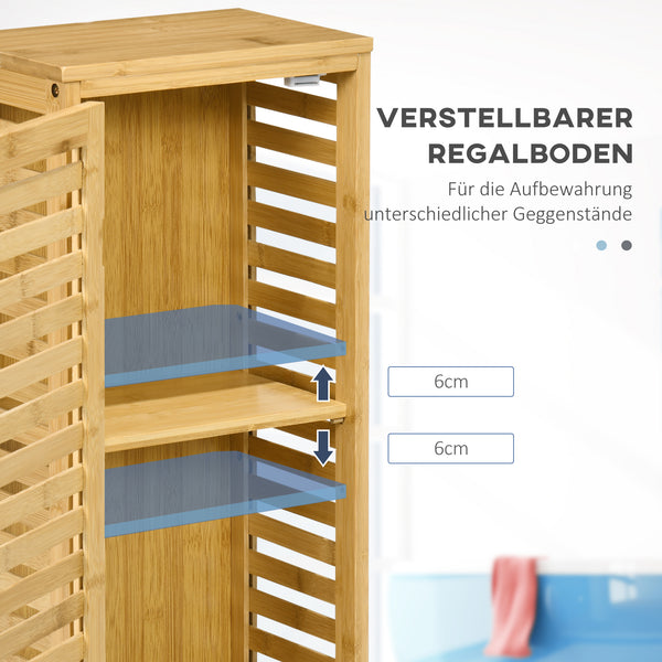 Badschrank Kompakt Lamellentür 2 Fächer Natur