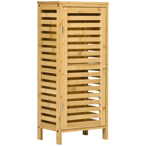 Badschrank Kompakt Lamellentür 2 Fächer Natur