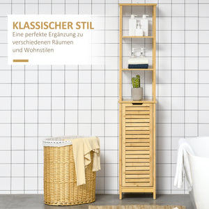 Badschrank Regal mit offenen Fächern Bambus Natur