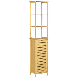 Badschrank Regal mit offenen Fächern Bambus Natur