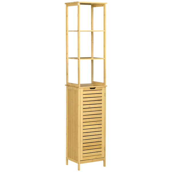 Badschrank Regal mit offenen Fächern Bambus Natur