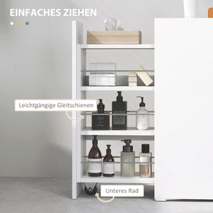 Badschrank schmal freistehend mit Schublade weiss